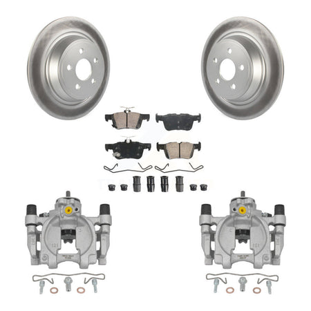 Rear Brake Caliper Coat Rotor Ceramic Pad Kit For 2019-2020 Ford Police Responder Hybrid KCG-101018N