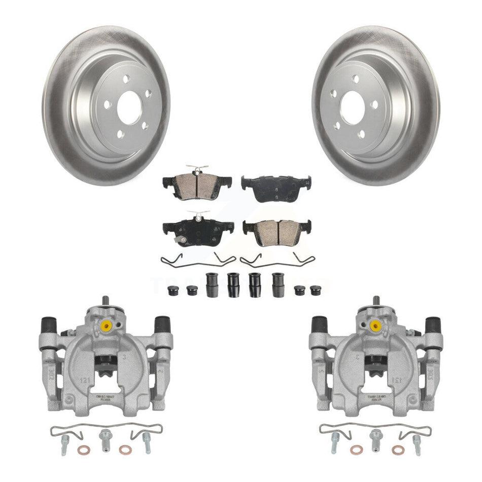 Rear Brake Caliper Coat Rotor Ceramic Pad Kit For 2019-2020 Ford Police Responder Hybrid KCG-101018N