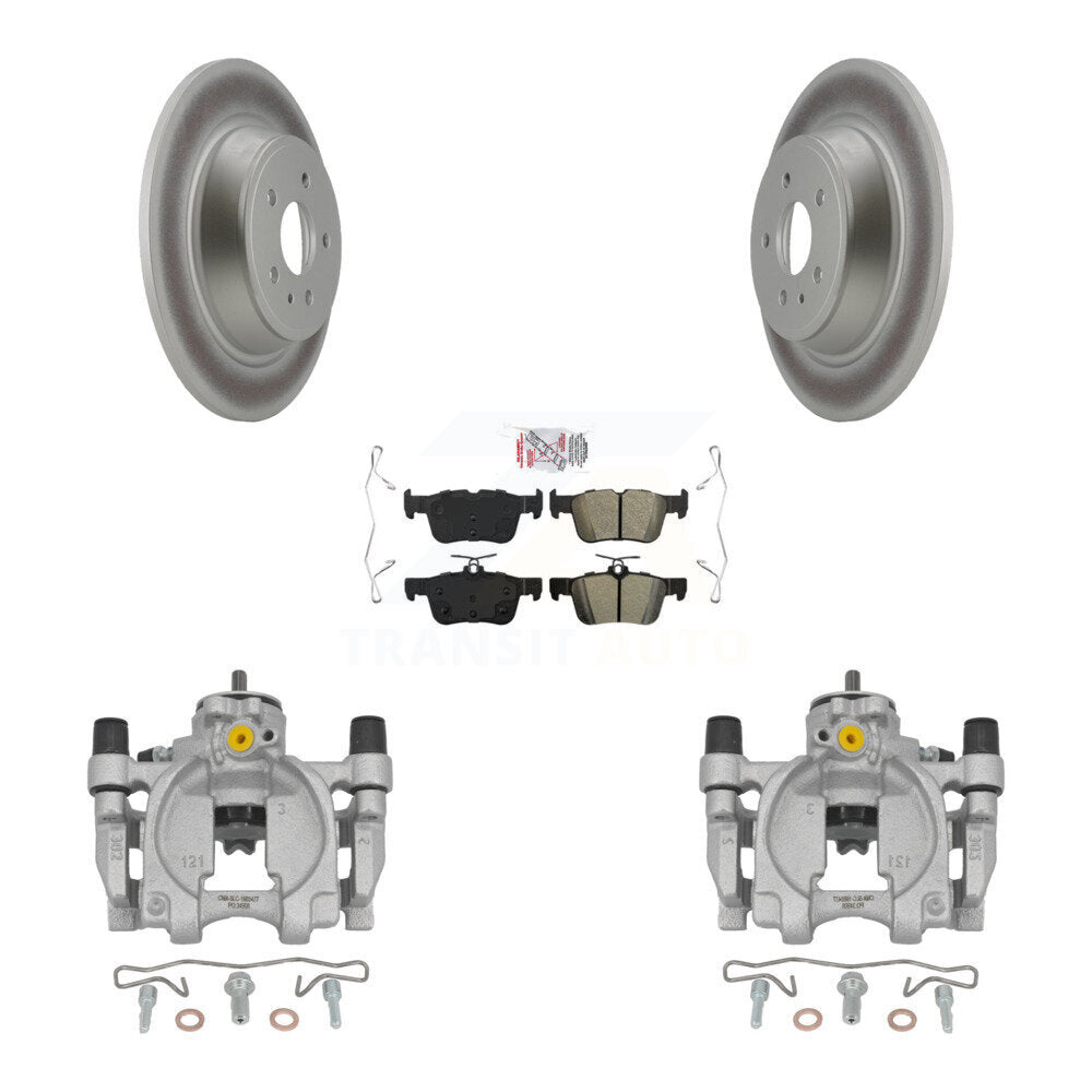 Rear Disc Brake Caliper Coated Rotors And Semi-Metallic Pads Kit For Lincoln Continental KCG-101019N