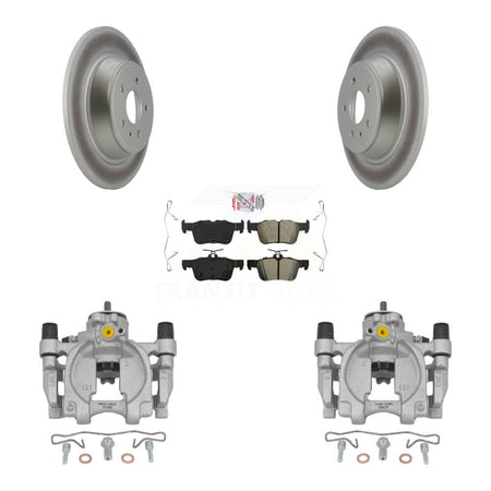 Rear Disc Brake Caliper Coated Rotors And Semi-Metallic Pads Kit For Lincoln Continental KCG-101019N