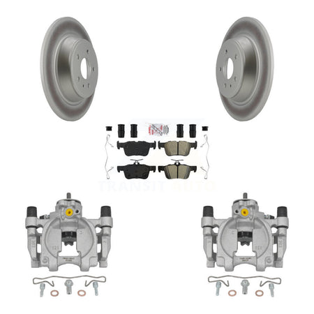 Rear Disc Brake Caliper Coated Rotors And Semi-Metallic Pads Kit For Lincoln Continental KCG-101020N