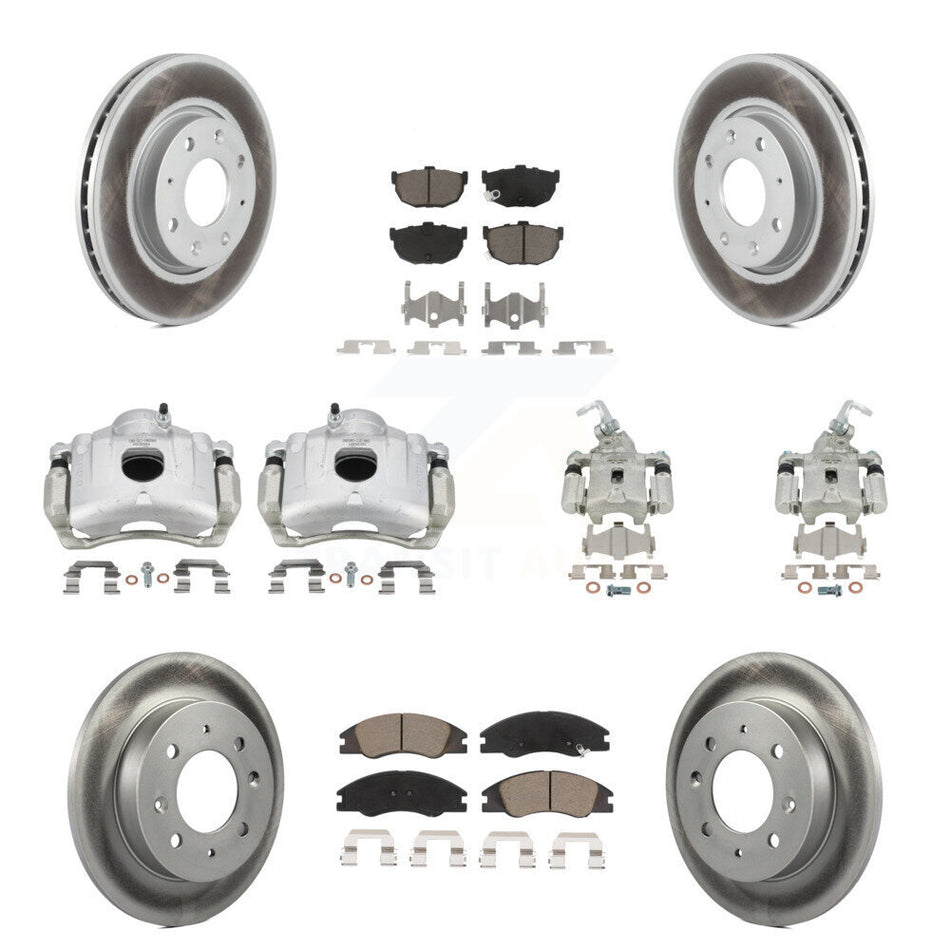 Front Rear Disc Brake Caliper Coat Rotor Ceramic Pad Kit (10Pc) For Kia Spectra Spectra5 KCG-101022C