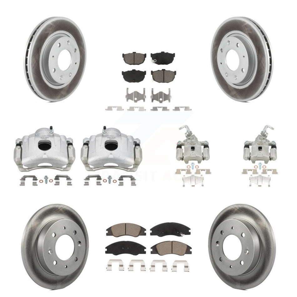Front Rear Disc Brake Caliper Coat Rotor Ceramic Pad Kit (10Pc) For Kia Spectra Spectra5 KCG-101023C