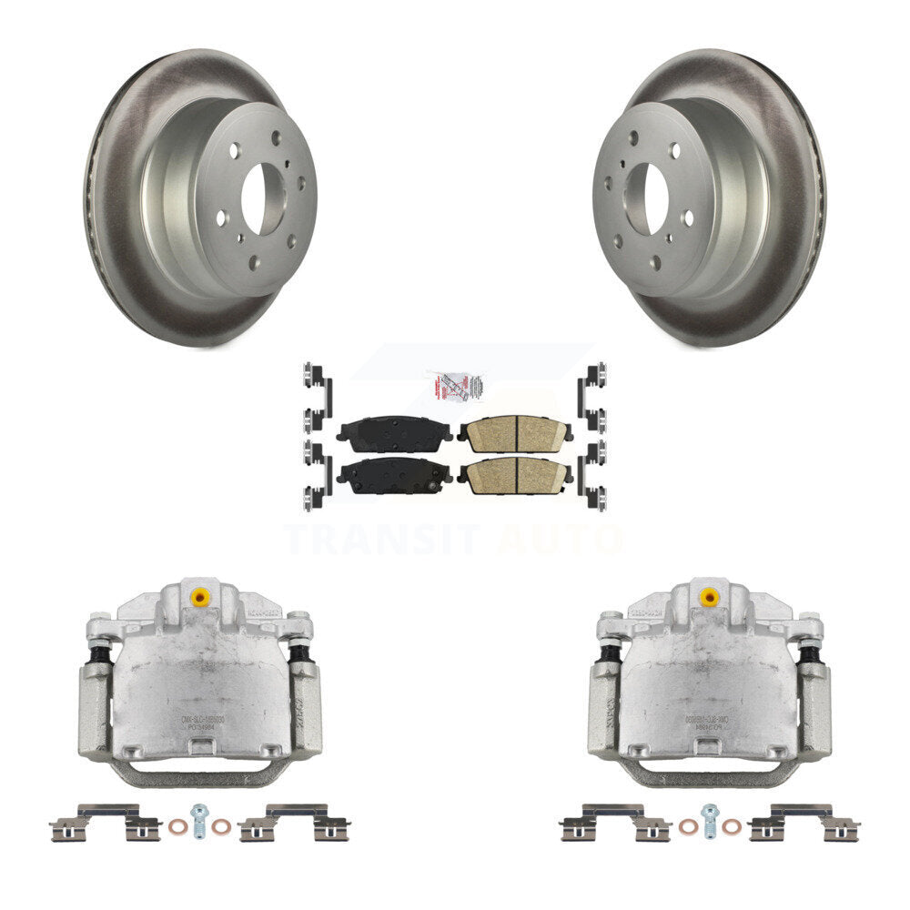 Rear Brake Caliper Coat Rotor Ceramic Pad Kit For Chevrolet GMC Sierra 1500 Silverado XL KCG-101023N
