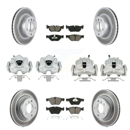 Front Rear Disc Brake Caliper Coated Rotors And Semi-Metallic Pads Kit (10Pc) For BMW 328i 323i KCG-101023S by Transit Auto