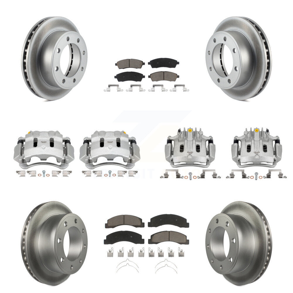 Front Rear Brake Caliper Coat Rotor Ceramic Pad Kit (10Pc) For Ford F-250 Super Duty 4WD KCG-101025C