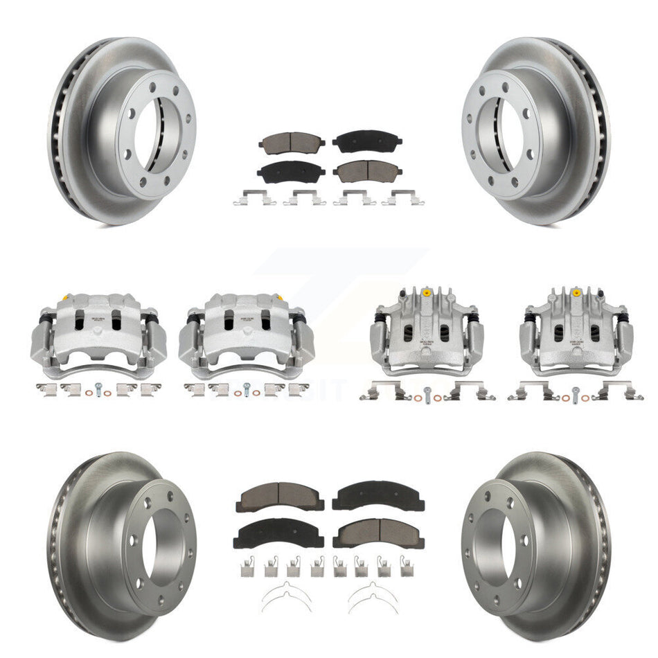 Front Rear Brake Caliper Coat Rotor Ceramic Pad Kit (10Pc) For Ford F-250 Super Duty 4WD KCG-101025C