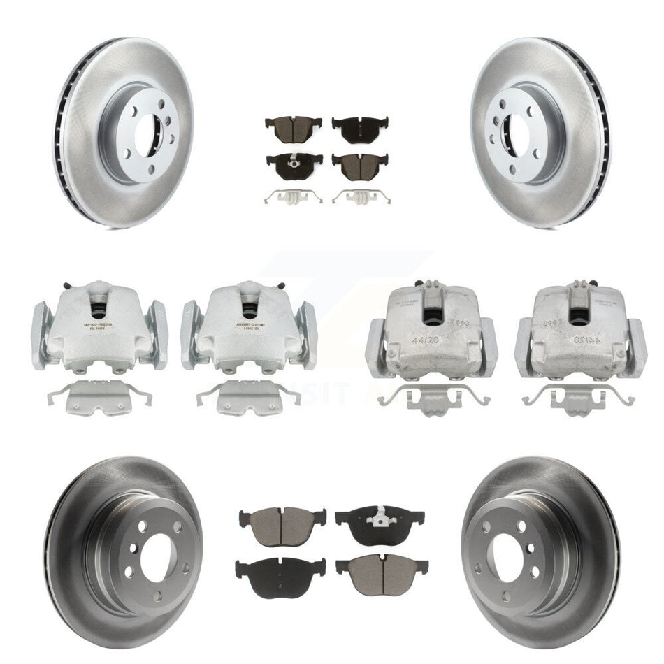Front Rear Disc Brake Caliper Coated Rotors And Ceramic Pads Kit (10Pc) For BMW X5 X6 KCG-101026C