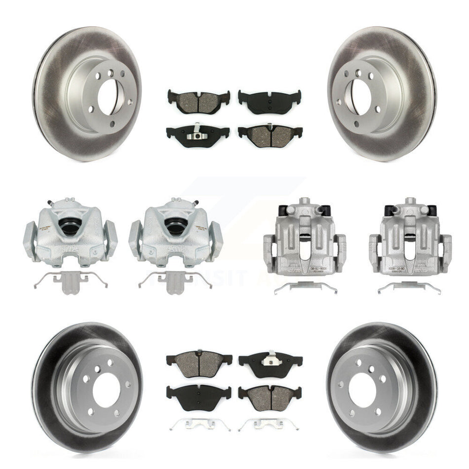 Front Rear Disc Brake Caliper Coated Rotors And Semi-Metallic Pads Kit (10Pc) For 2008 BMW 328xi To 08 07 KCG-101026S