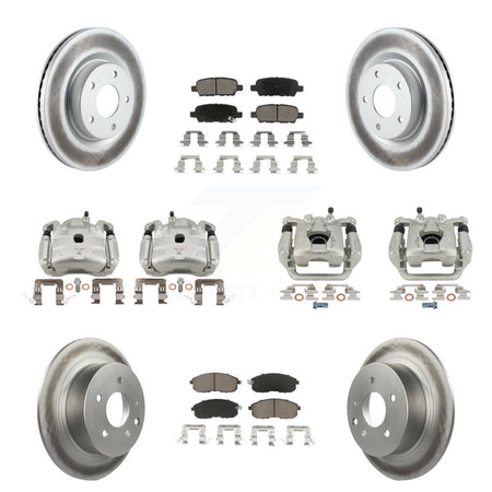 Front Rear Disc Brake Caliper Coated Rotors And Ceramic Pad Kit (10Pc) For Nissan Altima KCG-101029C