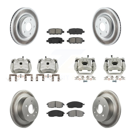 Front Rear Disc Brake Caliper Coat Rotors Semi-Metallic Pad Kit (10Pc) For Nissan Altima KCG-101029S