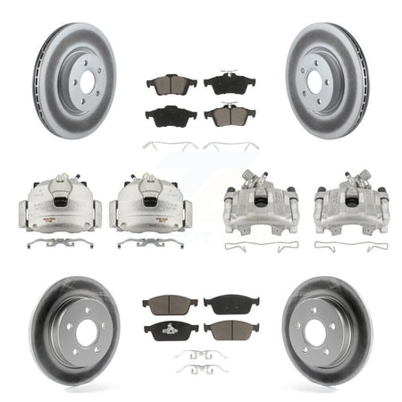Front Rear Brake Caliper Coat Rotor & Ceramic Pad Kit (10Pc) For 2013-2018 Ford Focus ST KCG-101030C