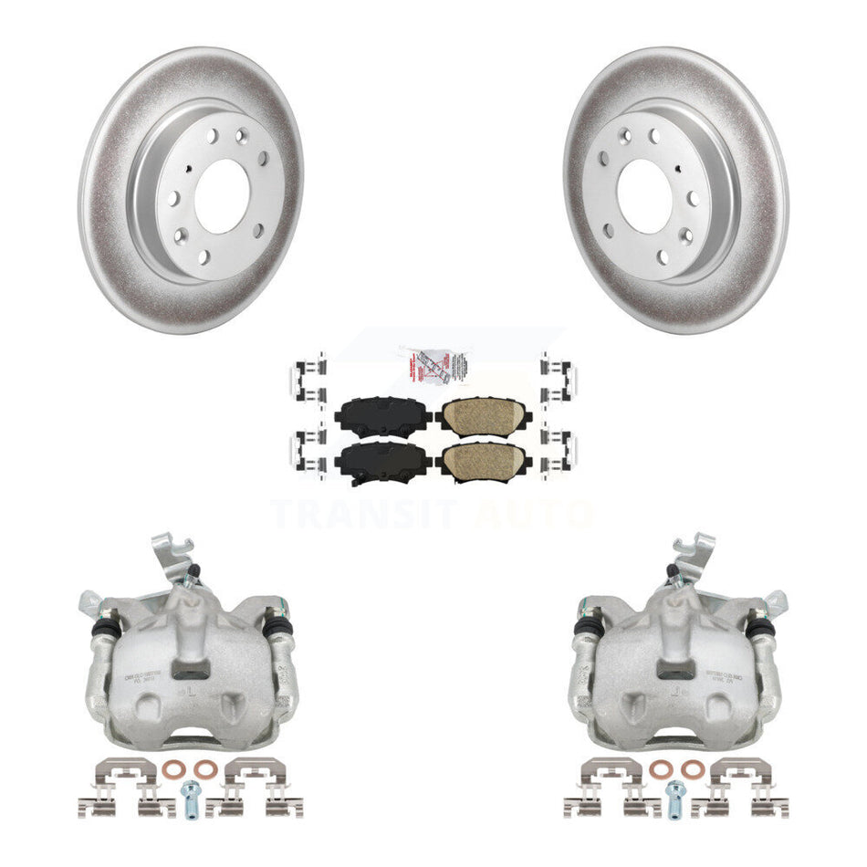 Rear Disc Brake Caliper Coated Rotors And Ceramic Pads Kit For 2014-2016 Mazda 3 Sport Vehicles Manufactured In Japan 2.5L/2.0L KCG-101030N