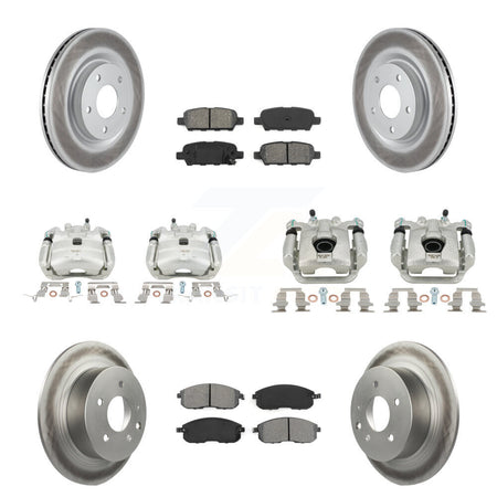 Front Rear Brake Caliper Coat Rotors Semi-Metallic Pad Kit (10Pc) For Nissan Sentra Juke KCG-101032S