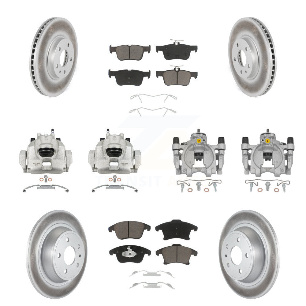 Front Rear Brake Caliper Coat Rotor & Ceramic Pad Kit (10Pc) For Ford Fusion Lincoln MKZ KCG-101034C