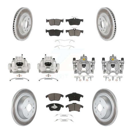 Front Rear Brake Caliper Coat Rotor & Ceramic Pad Kit (10Pc) For Ford Fusion Lincoln MKZ KCG-101034C