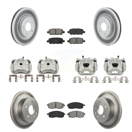 Front Rear Disc Brake Caliper Coat Rotors Semi-Metallic Pad Kit (10Pc) For Nissan Sentra KCG-101034S