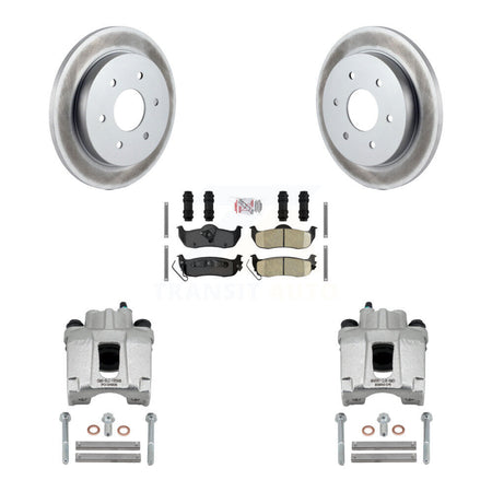 Rear Disc Brake Caliper Coat Rotor Ceramic Pad Kit For Nissan TITAN Armada INFINITI QX56 KCG-101035N