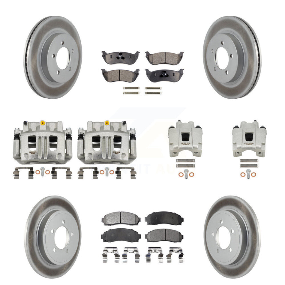 Front Rear Brake Caliper Coat Rotor And Ceramic Pad Kit (10Pc) For Ford Explorer Mercury KCG-101036T