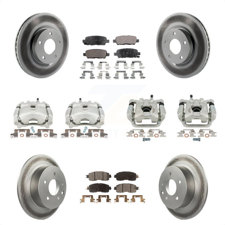 Front Rear Disc Brake Caliper Coated Rotors And Ceramic Pads Kit (10Pc) For Nissan Altima KCG-101040T by Transit Auto