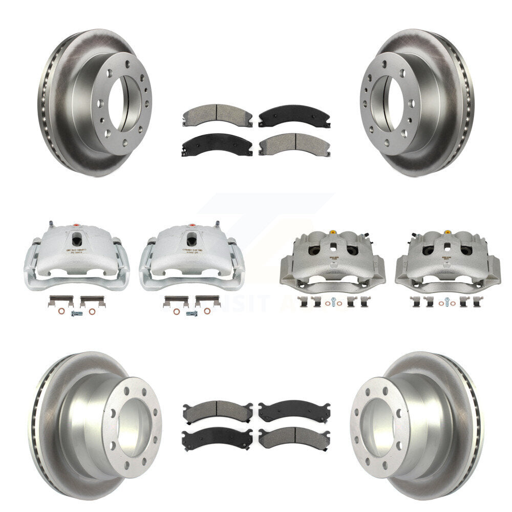 Front Rear Brake Caliper Coat Rotor & Semi-Metallic Pad Kit (10Pc) For Chevrolet Express KCG-101041S