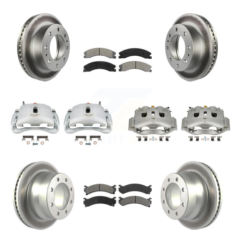 Front Rear Brake Caliper Coat Rotor & Semi-Metallic Pad Kit (10Pc) For Chevrolet Express KCG-101041S
