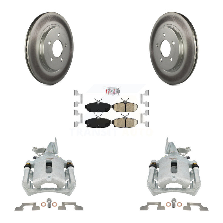 Rear Disc Brake Caliper Coated Rotors And Ceramic Pads Kit For Ford Mustang KCG-101042N