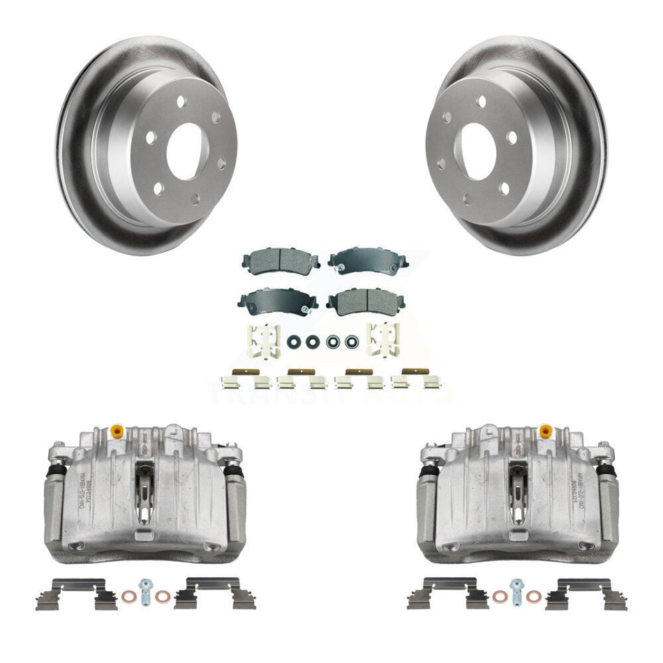 Rear Brake Caliper Coat Rotor Semi-Metallic Pad Kit For Chevrolet Silverado 1500 Classic KCG-101045N
