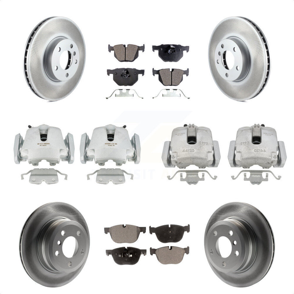 Front Rear Disc Brake Caliper Coated Rotors And Ceramic Pads Kit (10Pc) For BMW X5 X6 KCG-101045T by Transit Auto