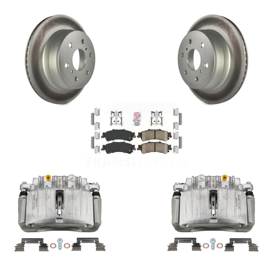 Rear Disc Brake Caliper Coated Rotors And Ceramic Pads Kit For GMC Sierra 1500 Classic KCG-101047N
