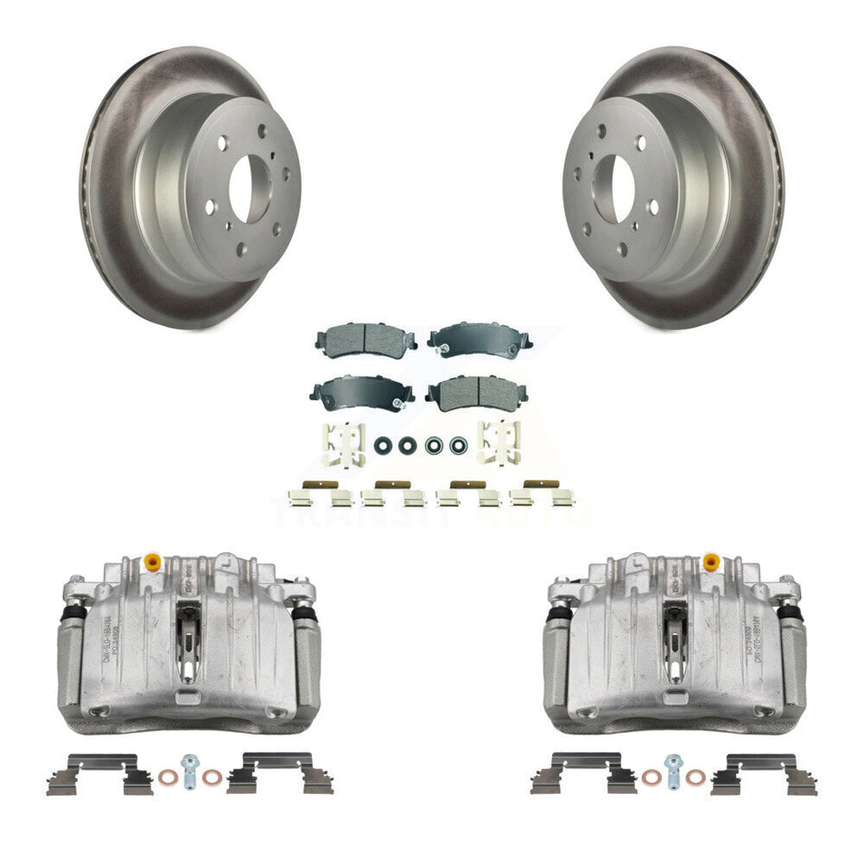 Rear Disc Brake Caliper Coat Rotor And Semi-Metallic Pad Kit For GMC Sierra 1500 Classic KCG-101048N