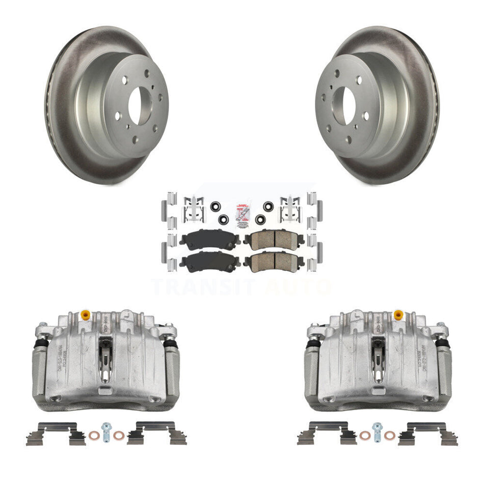 Rear Disc Brake Caliper Coated Rotors And Ceramic Pads Kit For GMC Sierra 1500 Classic KCG-101049N
