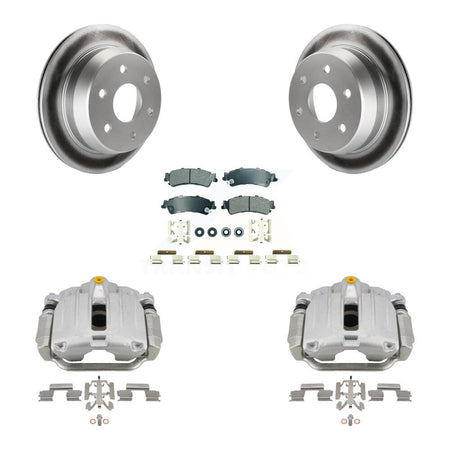 Rear Brake Caliper Coat Rotors Semi-Metallic Pad Kit For Chevrolet GMC Silverado 1500 XL KCG-101051N