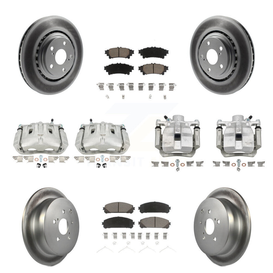 Front Rear Brake Caliper Coat Rotor Ceramic Pad Kit (10Pc) For Toyota Sienna Lexus RX350 KCG-101052C