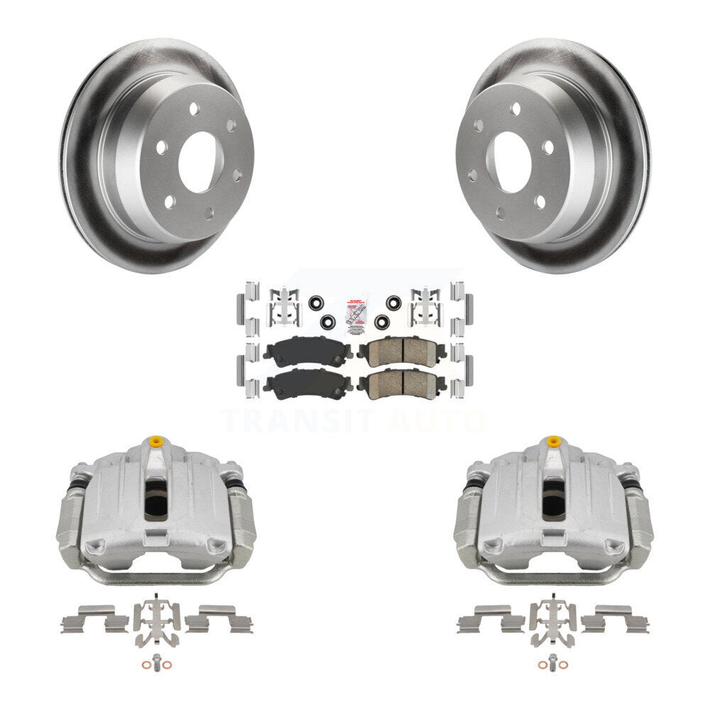 Rear Brake Caliper Coat Rotor Ceramic Pad Kit For Chevrolet GMC Silverado 1500 Sierra XL KCG-101052N