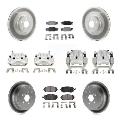 Front Rear Disc Brake Caliper Coat Rotor Semi-Metallic Pad Kit (10Pc) For Subaru Outback KCG-101052P