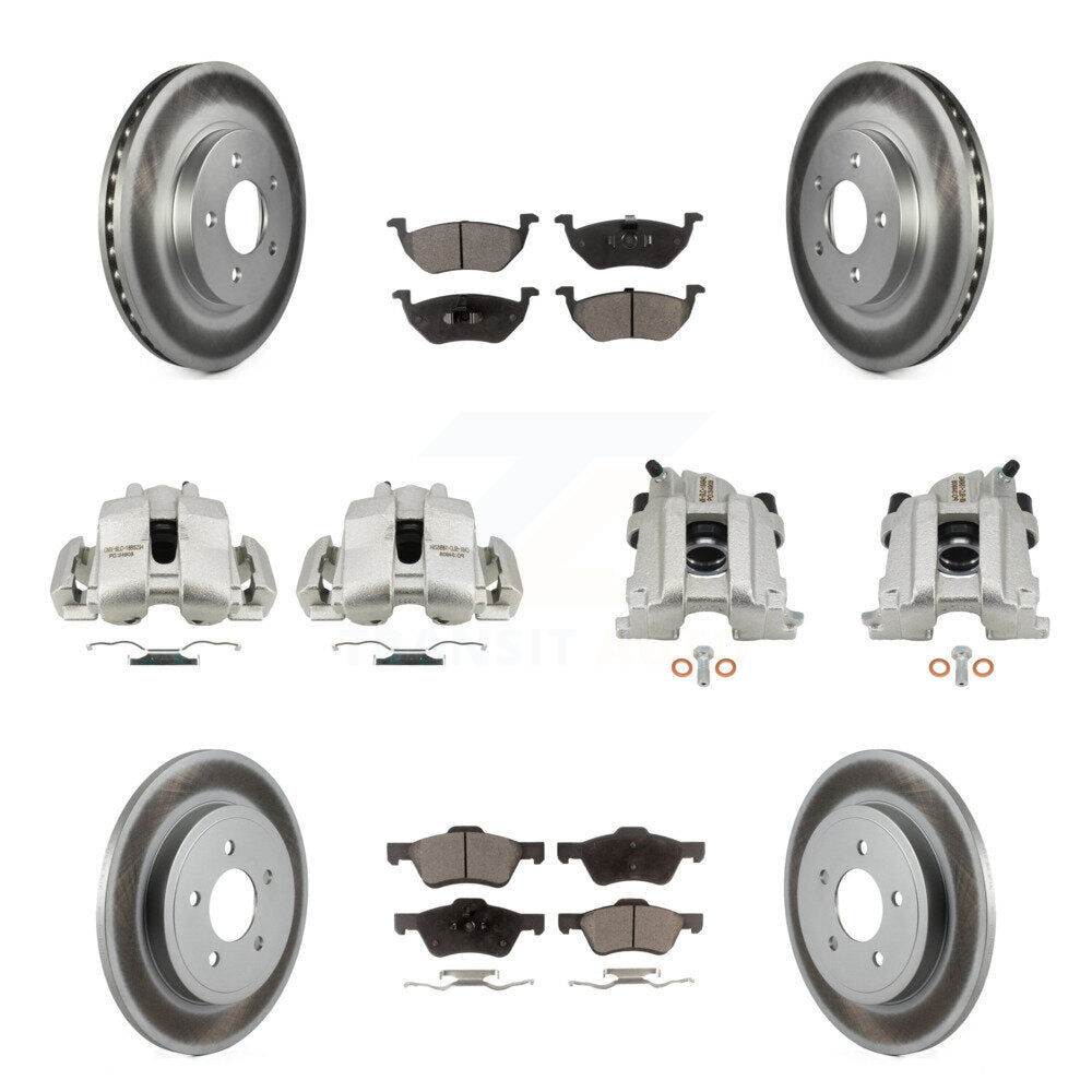 Front Rear Disc Brake Caliper Coat Rotors And Ceramic Pad Kit (10Pc) For Mercury Mariner KCG-101054T