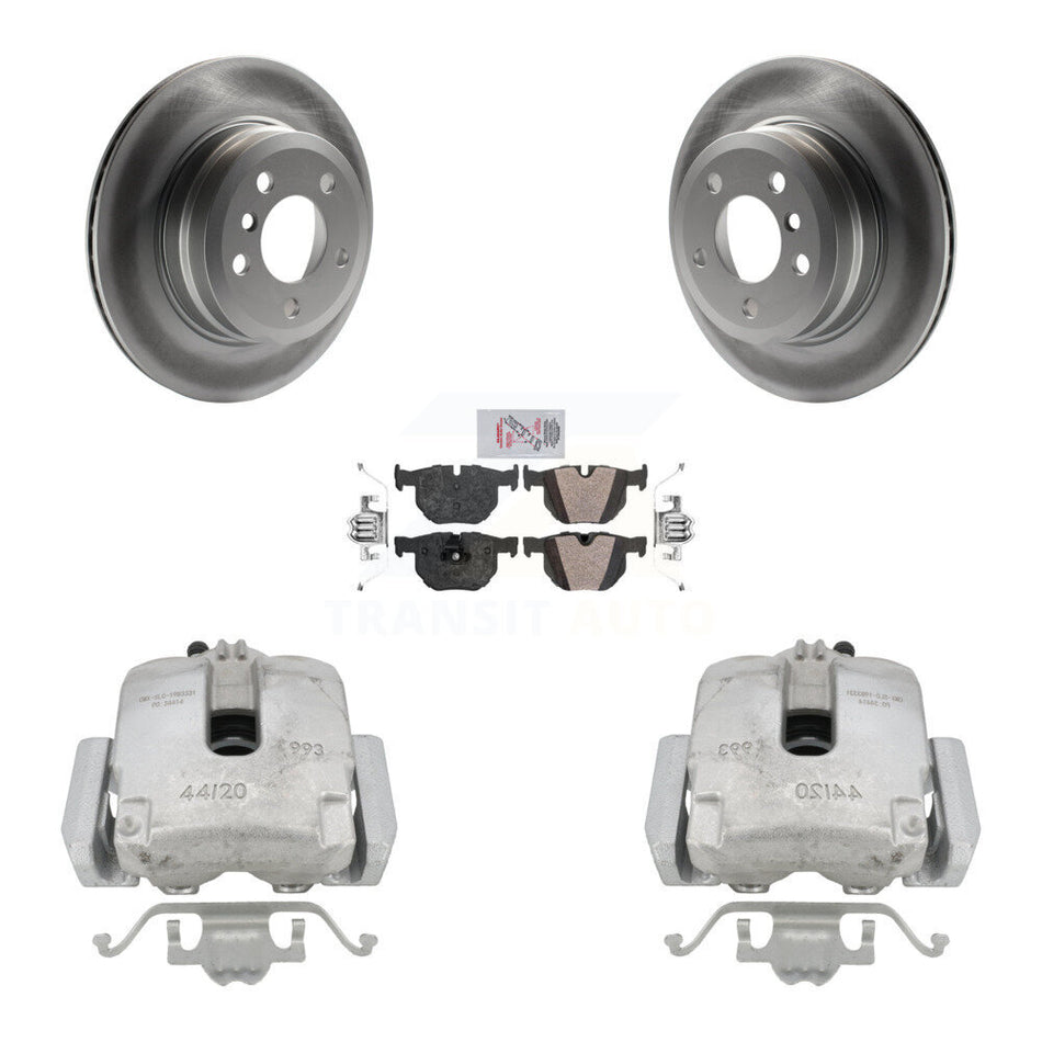 Rear Disc Brake Caliper Coated Rotors And Semi-Metallic Pads Kit For BMW X5 X6 KCG-101055N