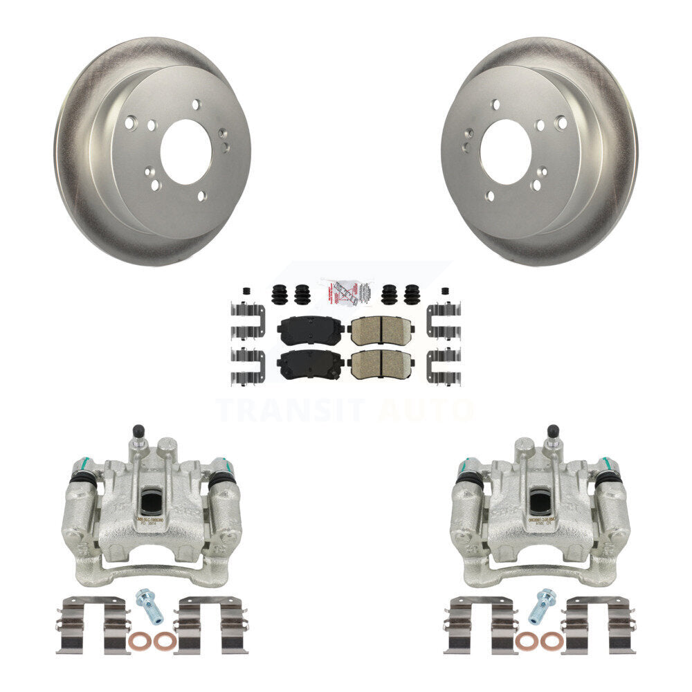 Rear Disc Brake Caliper Coated Rotors And Ceramic Pads Kit For Hyundai Tucson Kia Sportage AWD KCG-101060N by Transit Auto