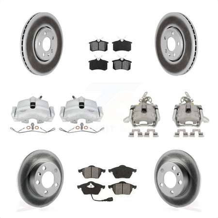 Front Rear Brake Caliper Coat Rotor & Semi-Metallic Pad Kit (10Pc) For 2006 Volkswagen Jetta 2.5L 1.9L With 288mm Diameter 7th And 8th Digit Of VIN Is "9M" Or "1J" KCG-101060S by Transit Auto