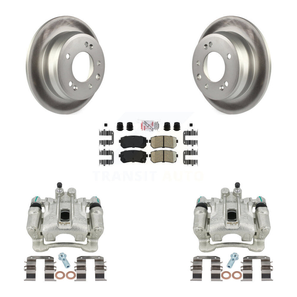 Rear Disc Brake Caliper Coated Rotors And Ceramic Pads Kit For Hyundai Tucson Kia Sportage FWD KCG-101061N