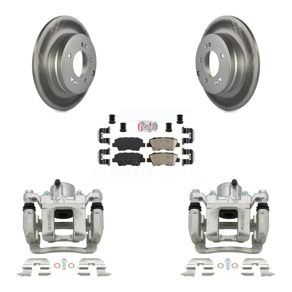 Rear Disc Brake Caliper Coated Rotors And Ceramic Pads Kit For Hyundai Sonata Kia Optima KCG-101066N