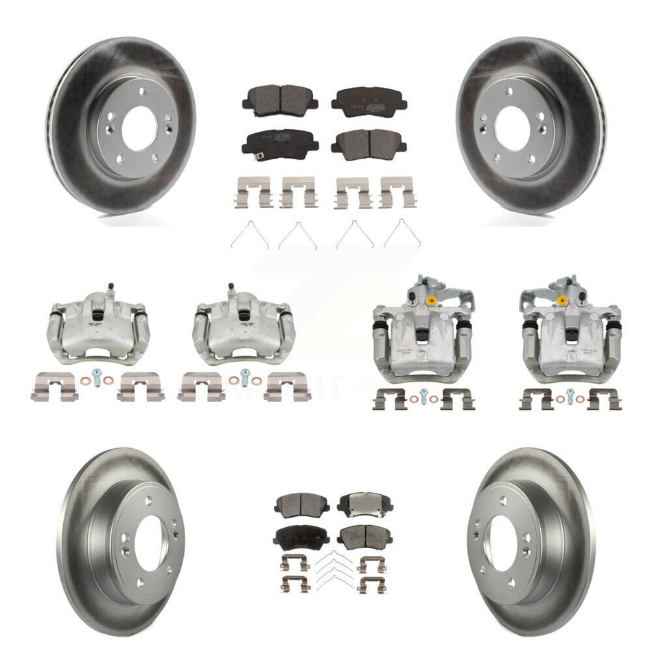 Front Rear Brake Caliper Coat Rotors Ceramic Pad Kit (10Pc) For Kia Forte Hyundai Forte5 KCG-101068T