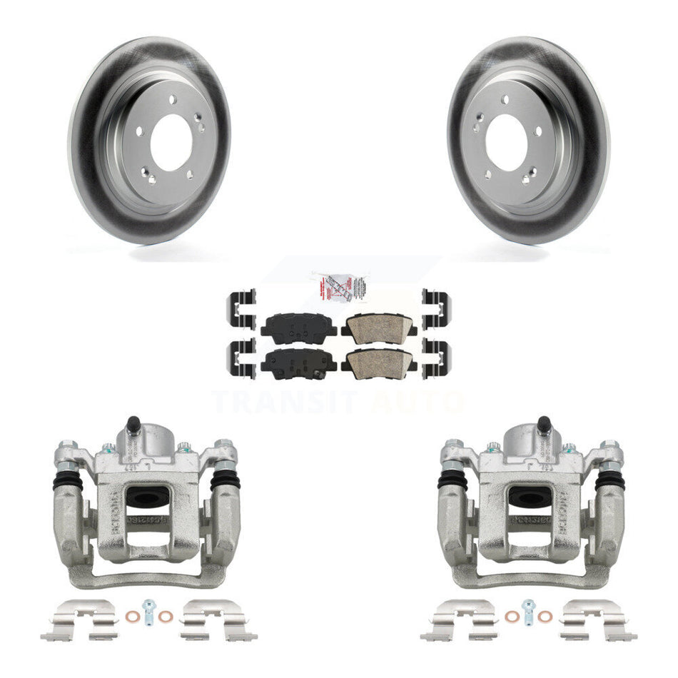 Rear Disc Brake Caliper Coated Rotors And Ceramic Pads Kit For Hyundai Sonata KCG-101069N