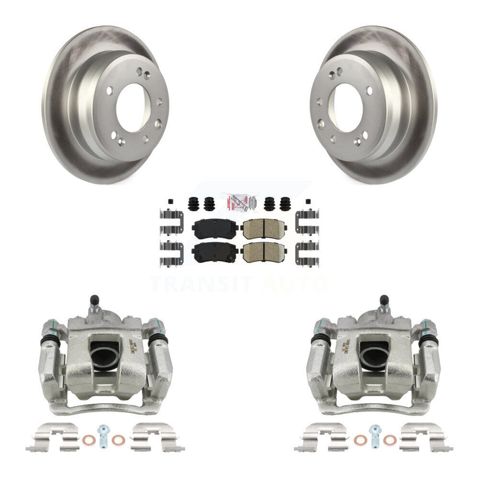 Rear Brake Caliper Coat Rotors & Ceramic Pad Kit For 2016 Kia Sportage FWD From 12 10 15 KCG-101073N