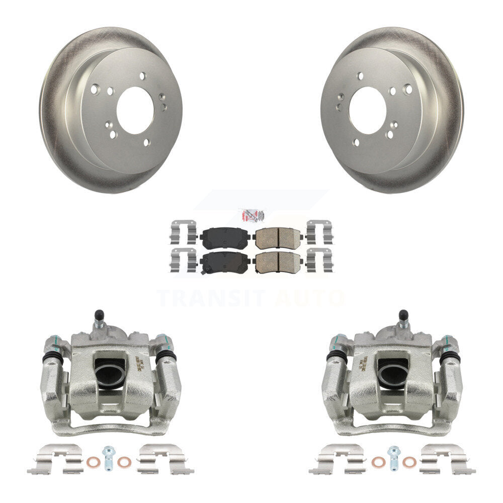 Rear Brake Caliper Coat Rotors & Ceramic Pad Kit For 2016 Kia Sportage AWD From 12 10 15 KCG-101074N