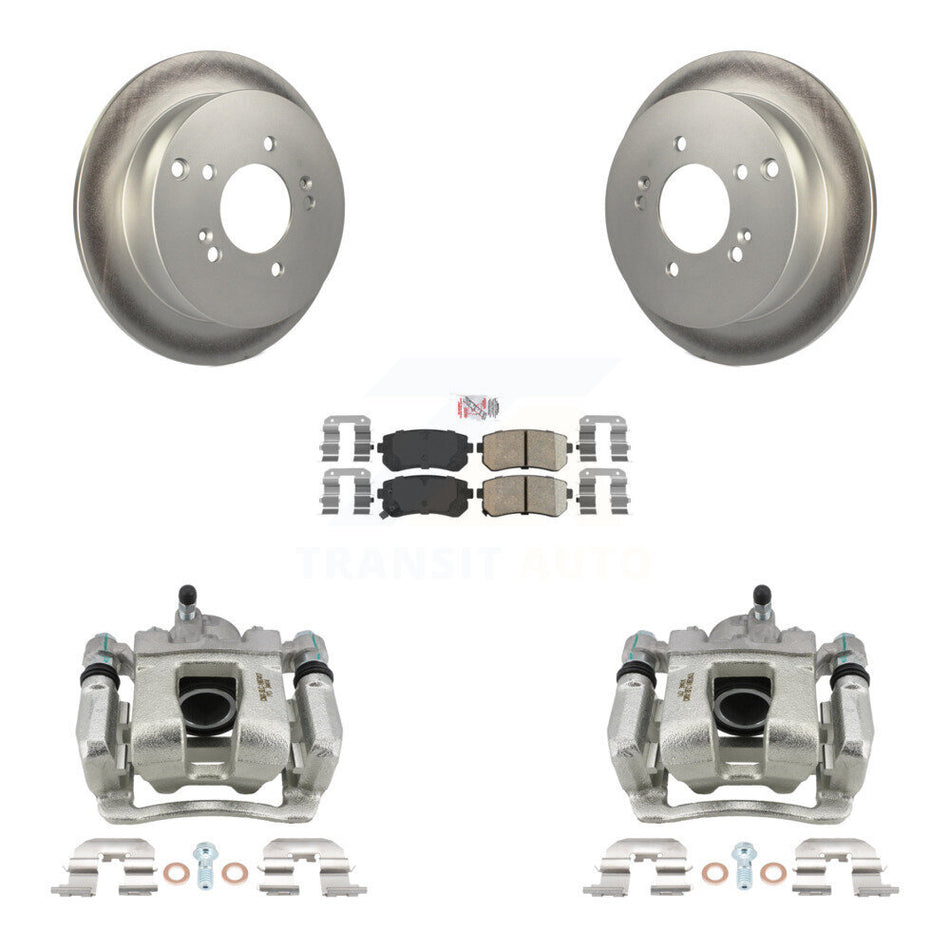 Rear Brake Caliper Coat Rotors & Ceramic Pad Kit For 2016 Kia Sportage AWD From 12 10 15 KCG-101074N