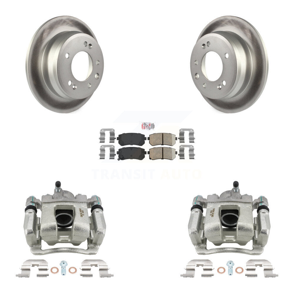 Rear Brake Caliper Coat Rotors & Ceramic Pad Kit For 2016 Kia Sportage FWD From 12 10 15 KCG-101075N