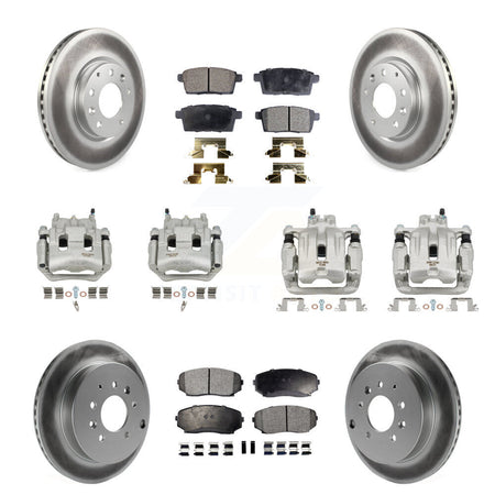 Front Rear Brake Caliper Coat Rotor And Semi-Metallic Pad Kit (10Pc) For Lincoln MKX FWD KCG-101075P