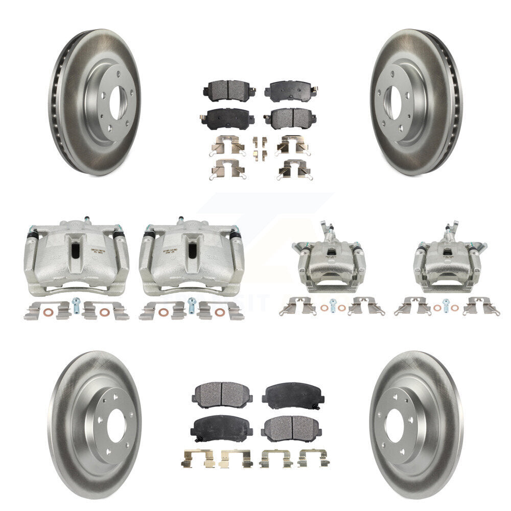 Front Rear Brake Caliper Coat Rotors & Semi-Metallic Pad Kit (10Pc) For 13-15 Mazda CX-5 KCG-101076P